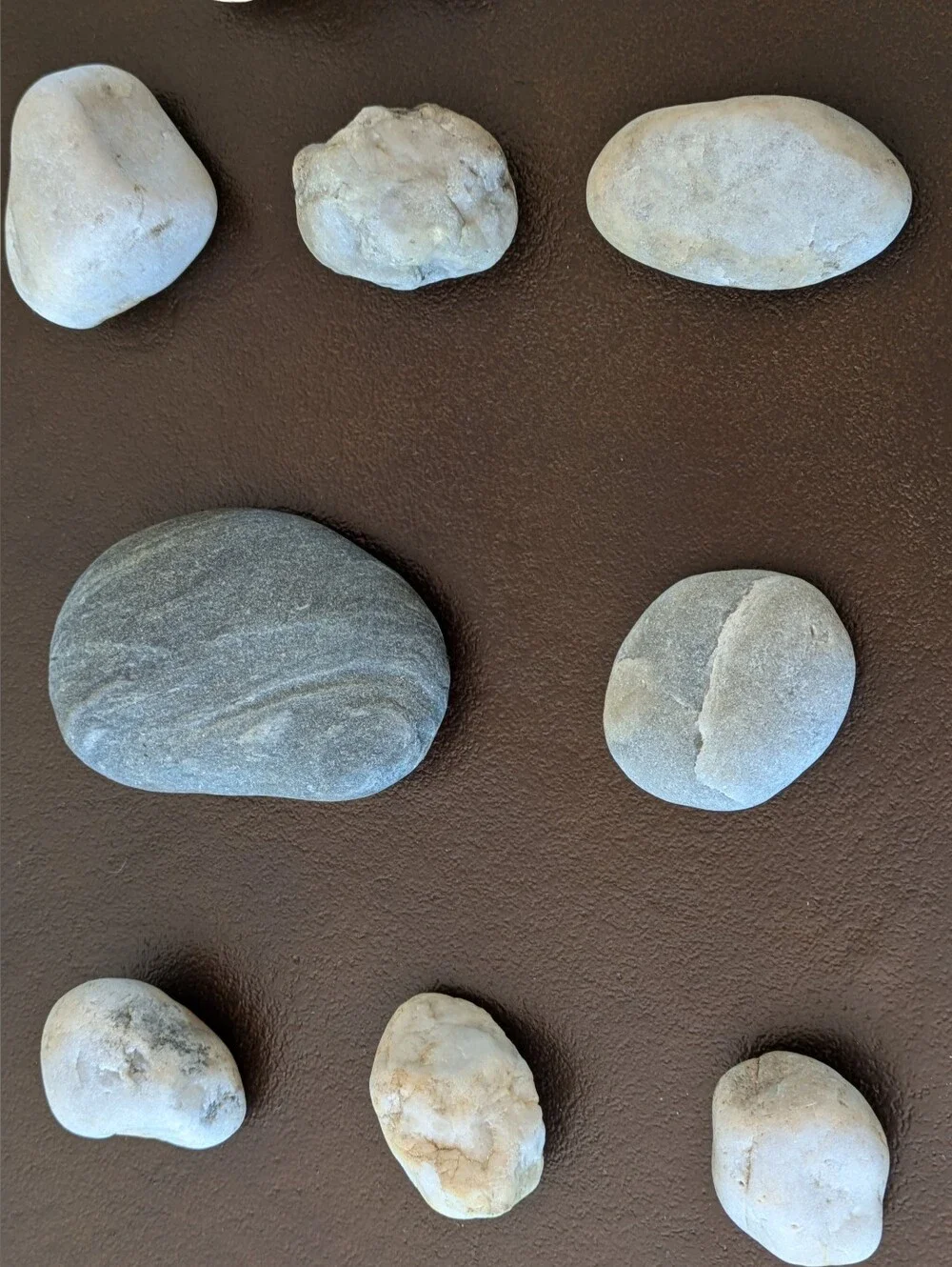 Lot #2 of Large Smooth Neutral Beach Rocks Home Decor